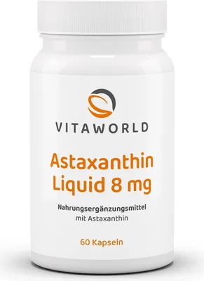Obrázok produktu pre Vitaworld Astaxanthin Liquid 8 mg | 60 kapsúl | prírodný astaxantín z rias | zvýšená biologická dostupnosť | vegánsky