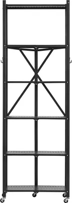 Immagine prodotto di Scaffale pieghevole a 6 ripiani con ruote 24 x 12 x 72 pollici Scaffalatura in metallo