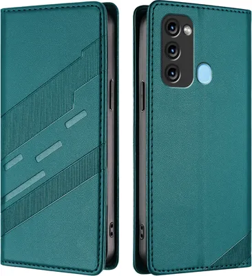 Produktbild von Hülle für itel P38/itel S17/itel Vision 3, Kunstleder Brieftaschen Handyhülle mit Kartenfach und Standfunktion Grün