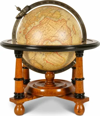 Image de Authentic Models Globus Navigators Terrestrial, globe terrestre décoratif, bronze, bois, plastique, papier, GL023F