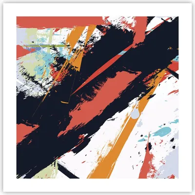 Produktbild von Poster - Poster ohne Rahmen - Abstraktion Graffiti Modern - 50x50 cm - Wand Bild - Wanddeko - Wandbilder - Kunstposter - Wandposter - Bilder - Kunstdruck - Wanddekoration - Wandbild - P2XAC50x50-4257
