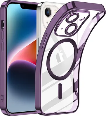 Immagine prodotto di Custodia per iPhone 13 Magnetic Ultra Thin Transparent Case con Magsafe e Camera Cover Viola