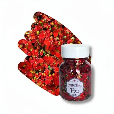 Immagine prodotto di Glitter americano per body art rosso brillante 28 g