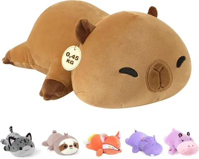 Imagen del producto de Peluche de capibara, 25 cm, con peso, ideal para niños y adultos