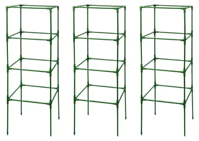 Produktbild von Tomatenstütze für Pflanzkübel - 3-teiliges Rankgitter für Kletterpflanzen wie Pfingstrosen, Gurken, Gemüse, Bohnen und Rosen für Terrasse, Rasen und Gartenbeete