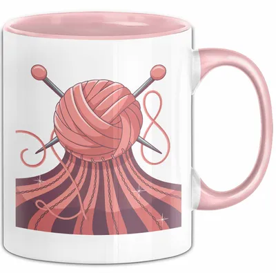 Produktbild von Stricker Tasse Geschenk Lustige Geschenkidee Spruch Für Garn Liebhaber (Rosa)
