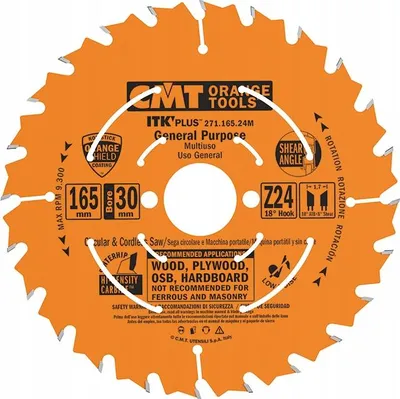 Immagine prodotto di Sega per legno CMT 165x30x24Z / taglio longitudinale