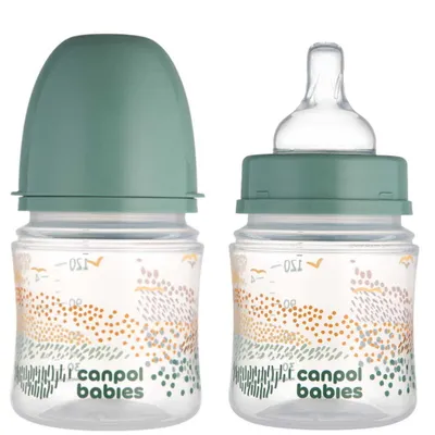 Produktbild von Canpol EasyStart Anti-Kolik Babyflasche ""Berge"", 0m+, 120ml Green