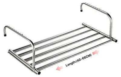 Produktbild von ANEWSIR Wäscheständer Ausziehbar Balkon-Wäschetrockner Klein, Handtuchhalter Heizkörper Wäscheständer Heizung Wäschetrockner Wand für Drinnen & Draußen, Hängetrockner (42-66 cm), Edelstahl.
