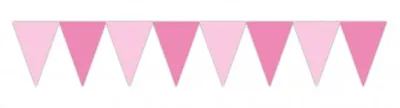 Produktbild von Dekorative Wimpelkette aus Plastik in Rosa Pink, ca. 2,3 m lang und 23 cm hoch