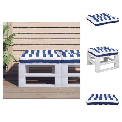 Produktbild von vidaXL Palettenkissen Blau Weiß Gestreift 58x58x10 cm Oxford-Gewebe -  Sitzpolster