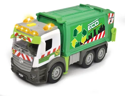 Produktbild von Dickie Toys Action Truck Müllauto, inkl. Mülltonne, Sound und Warnlicht, für Kinder ab 3 Jahren, grün/weiß