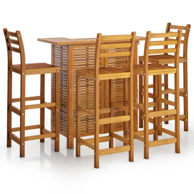 Produktbild von 5-tlg. Gartenbar-Set Massivholz Akazie