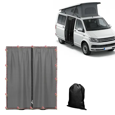 Produktbild von Elzusha - Moskitonetz für Seitentür von VW T5 T6 - Mit Magnetverschluss und Reißverschluss