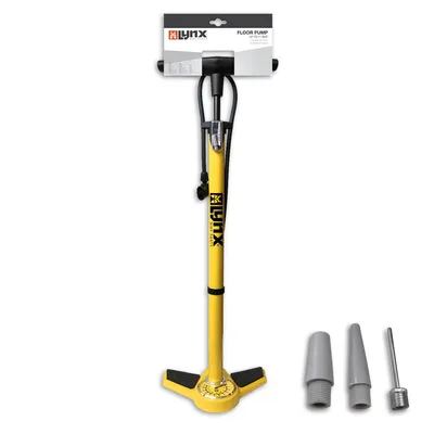 Produktbild von Lynx bodenpumpe mit Manometer 6 Bar 63 cm gelb