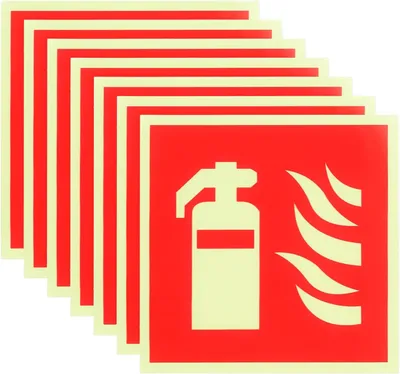 Immagine prodotto di Adesivi per estintore, autoadesivi, 15 x 15 cm, confezione da 7 pezzi, segnaletica di sicurezza per la casa