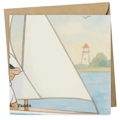 Produktbild von Mr. & Mrs. Panda Grußkarte Bär Segeln Design - Weiß - Geschenk, Yachtclub, anlasskarte, Hobby, doppelkarte, faltkarte, Segeltörn, Klappkarte, Segelschule, Segelboot