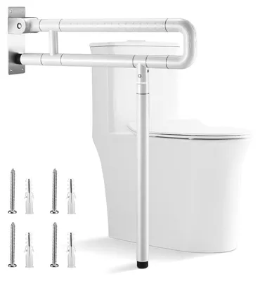 Immagine prodotto di Maniglione per bagno - 60 cm - Acciaio inossidabile - Antiscivolo - Pieghevole - Portata 300 kg