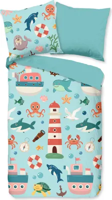 Produktbild von Duvet cover Pure 135x200 + 1* 80x80 cm - sea creatures