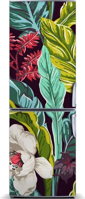 Produktbild von Tulup Kühlschrankdekoration - Magnetmatte - 60 cm x 180 cm - Magnet auf dem Kühlschrank - Tropische Blumen