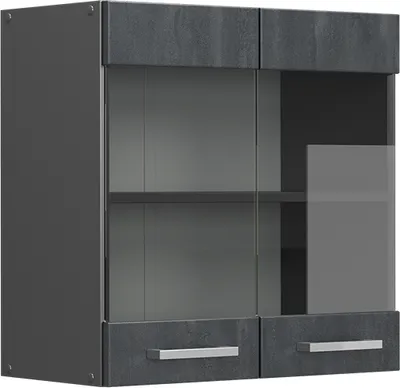 Produktbild von Küchenglasschrank Vicco R-Line Schwarz Beton 60 cm, Model 47614