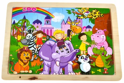 Produktbild von Drobiazgarnia Holzpuzzle Zoo 40 Teile Lernpuzzle für Kinder