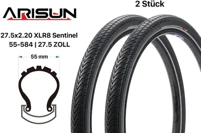 Produktbild von 2 Stück 27.5 Zoll Fahrrad Reifen SET Arisun XLR8 27.5x2.20 Citybike 55-584 Reflex