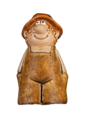 Produktbild von Gartenstecker Zaunhocker Mann Opa Keramik Garten Deko Skulptur Figur Objekt