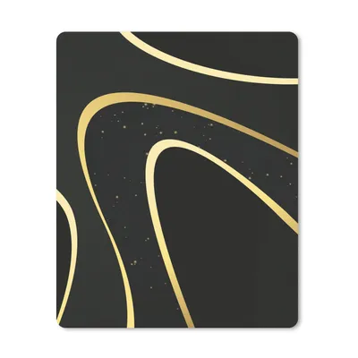 Produktbild von MuchoWow® Mauspad Mousepad Goldene Wellen auf schwarzem Hintergrund 30x40 cm - Mousepads - Maus Mat - Pad - Mausunterlage - Mausmatten