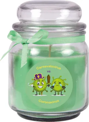 Produktbild von Karneval Duftkerze im Bonbonglas - viele Motive zur Auswahl, - Brenndauer bis zu 110 Std