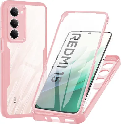 Immagine prodotto di Per Xiaomi Redmi 15 5G / 4G corpo pieno 360 gradi acrilico ibrido TPU caso rosa