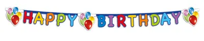 Produktbild von Balloons Party 'Happy Birthday' Gestanzte Girlande