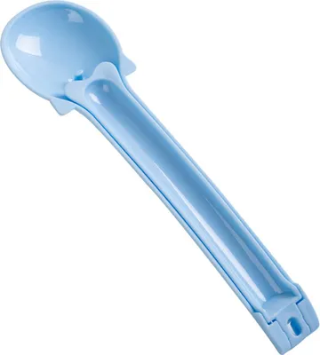 Image de Nourriture liquide bleue pour chats, spatule pour pâte à frire, cuillère doseuse avec bec verseur