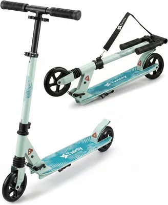 Kinderroller 2-Rad, klappbar, höhenverstellbar, Grün, 100 kg