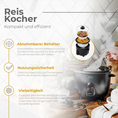 Produktbild von Camry CR 6419 Reiskocher schwarz, 1L, 400W