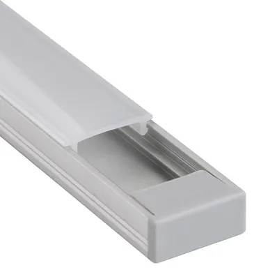 Produktbild von SOTECH LED Profil Alu 1000 mm – opale Abdeckung + Endkappen, Aufbauprofil, LED Stripes