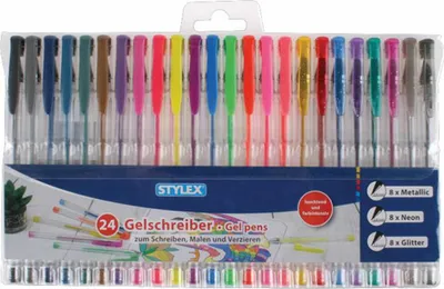Obrázok produktu pre Stylex 24 gélových pier s 8 metalickými farbami, 8 neónovými farbami a 8 trblietavými farbami