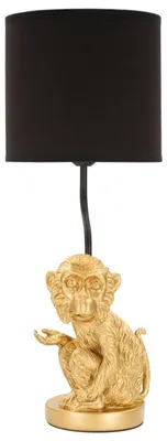 Immagine prodotto di Lampada da tavolo Sitzaffe, resina, oro e nero, 20x51,5 cm, design Mauro Ferretti