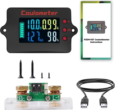 Produktbild von Digitales Voltmeter Amperemeter mit Coulombmeter 8-120V DC 100A – Kapazitätstester mit Farbdisplay