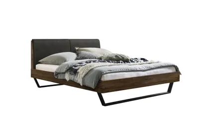 Produktbild von HASENA Designbett Pietro 20 Nussbaum 2023 Polsterkopfteil smoke 160x200