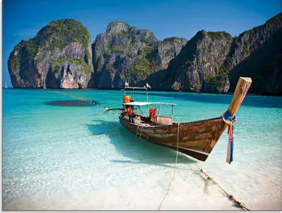 Produktbild von ARTland Glasbild Maya Bay, Koh Phi Phi Leh, Thailand Größe: 80x60 cm