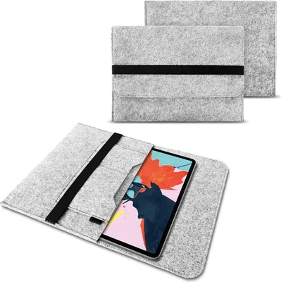 Produktbild von Tablet Tasche Apple iPad Pro 12.9 2018 Sleeve Hülle Filz Cover Schutzhülle CaseFarbe:Hellgrau
