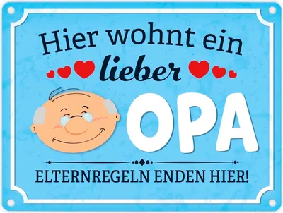 Produktbild von Hier wohnt ein lieber Opa Metallschild in 15x20 cm