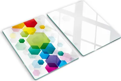 Imagen del producto de Cubierta para placa de cocina – Cubierta para placa de inducción – Placa de vidrio protectora – 2 unidades de 40x52 cm – Placas de vidrio protectoras para cocina – Vidrio templado – Paneles de colores