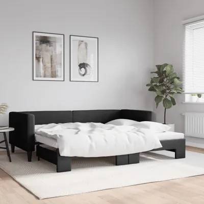 Image de Maison Exclusive - Canapé-lit convertible noir 90 x 200 cm, tissu