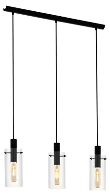 Produktbild von EGLO 97367, Festmontage, Schwarz, Transparent, Glas, Stahl, Glas, Rund