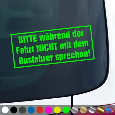 Produktbild von PantherPixel Busfahrer Aufkleber Während Der Fahrt Nicht Sprechen Sticker Auto Geschenkidee Farbe Neon-Grün