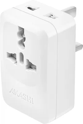 Obrázok produktu pre Akashi, cestovný adaptér UK USB USB C 15W, biely