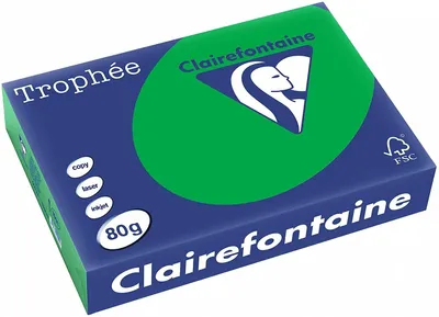 Produktbild von Clairefontaine Trophee 1991C Color billardgrün 80g/m² DIN-A4 - 500 Blatt