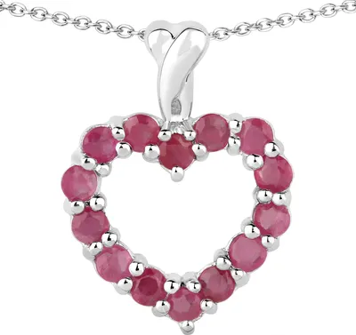 Produktbild von Vira Jewels Anhänger mit Kette 925/- Sterling Silber 46cm weiß Rubin rot 147240003-2